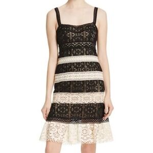Nanette Lepore‎ Lace Panel Feel the Music cream/black Size 2 Whimsy Romantic
